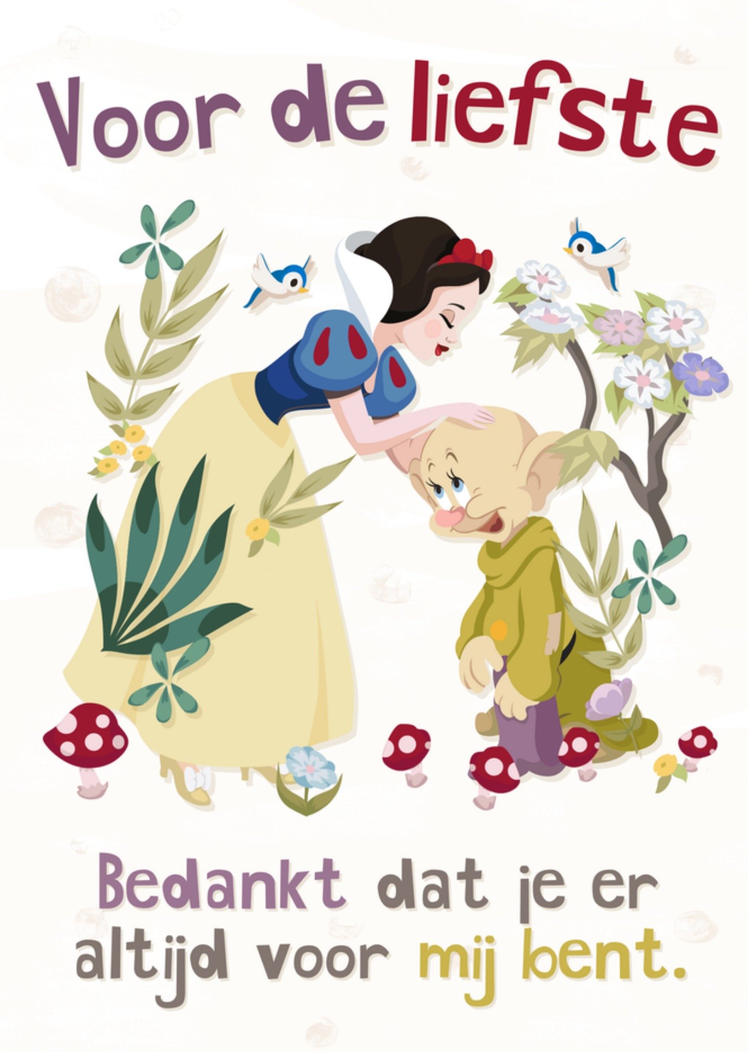 Disney Moederdagkaart Snow White Voor de liefste Kaart Disney Prinsessen