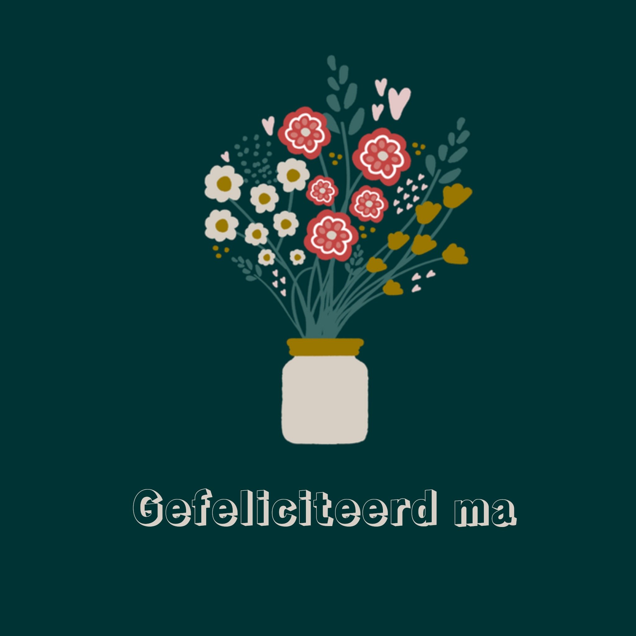 Greetz Verjaardagskaart Gefeliciteerd ma Vierkant