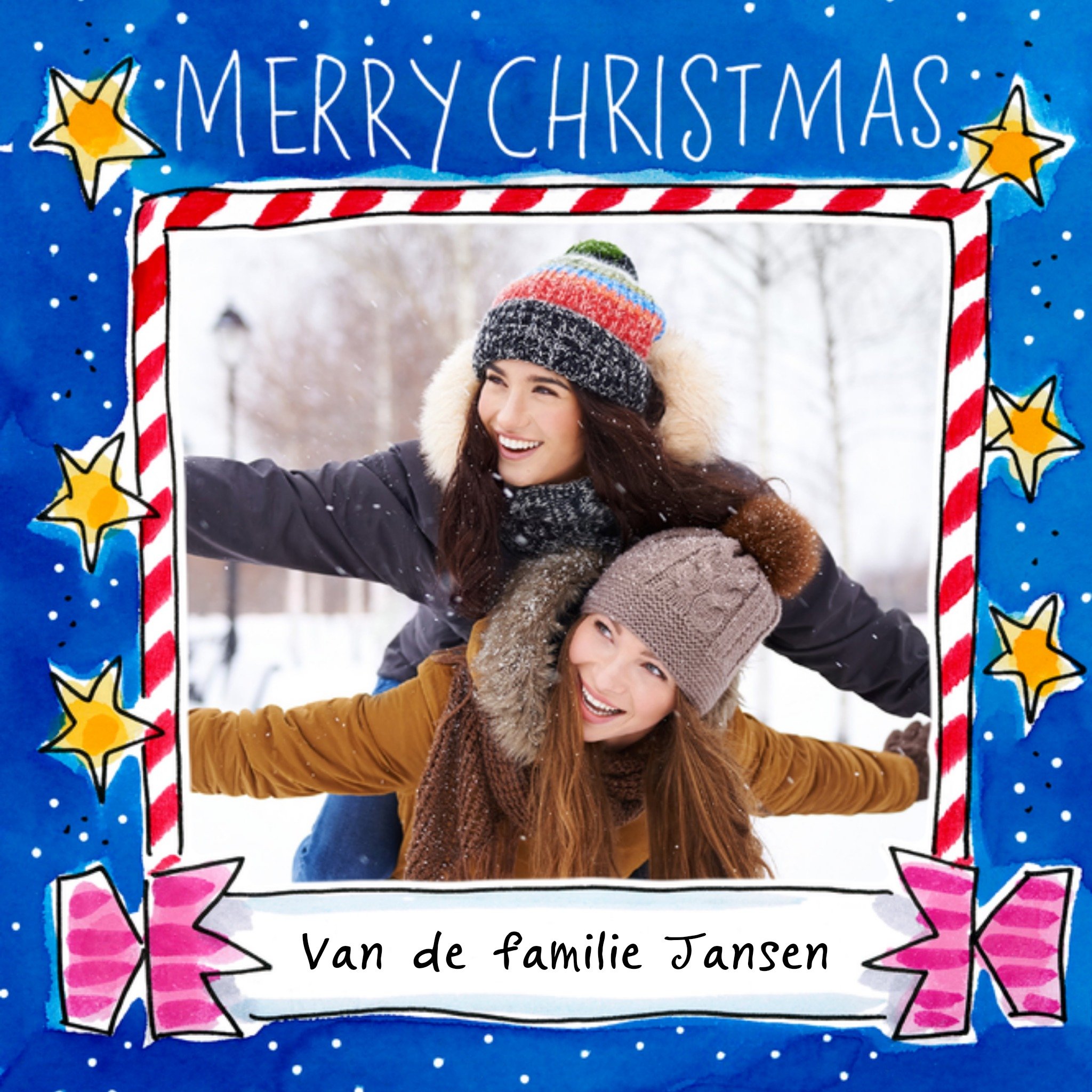 Kerstkaart Merry Christmas Met foto Blond Amsterdam