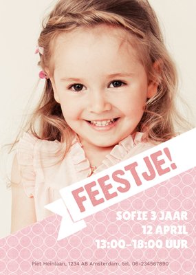 Cirkelpatroon Foto Upload 3e Verjaardag Kaart