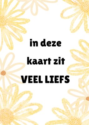 In Deze Kaart Zit Veel Liefs Geïllustreerde Bloemen Kaart