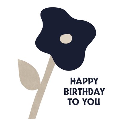 Geïllustreerde Bloem Verjaardag Kaart