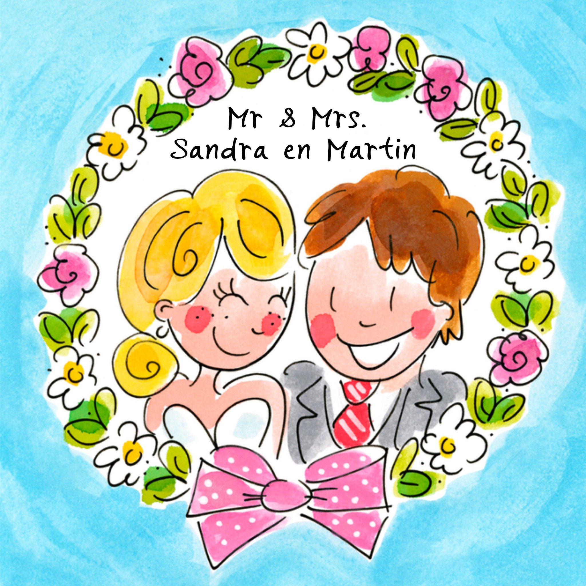 Huwelijkskaart Mr. Mrs. Vierkante Kaart Blond Amsterdam