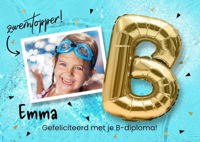 Luckz | Zwemdiploma kaart | B | Meisje