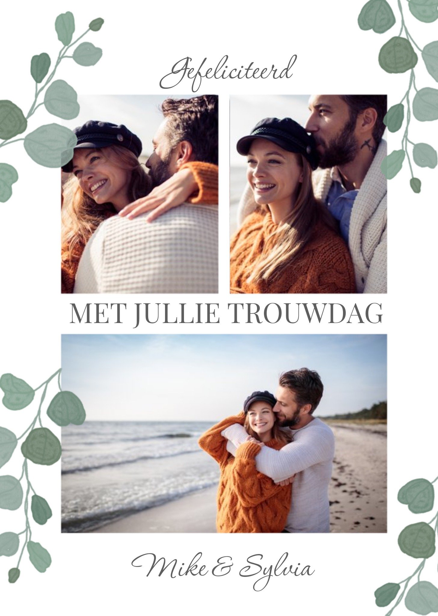 Huwelijkskaart Eucalyptus Kaart Greetz