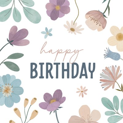 Papercute | Verjaardagskaart | Happy Birthday Flowers