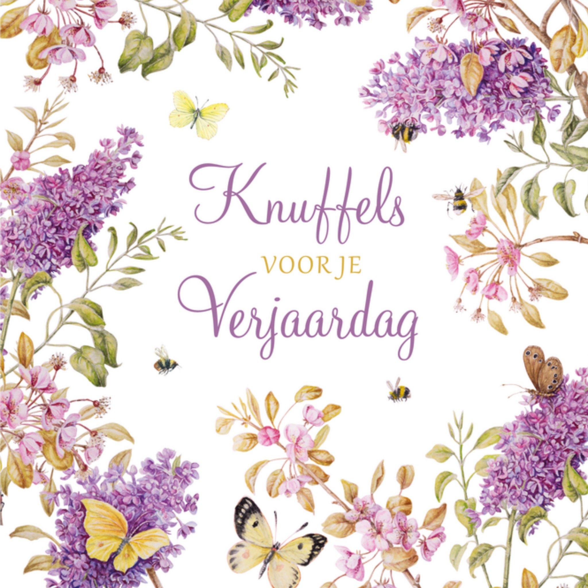 Verjaardagskaart Bloemen Knuffels Vierkante Kaart Janneke Brinkman