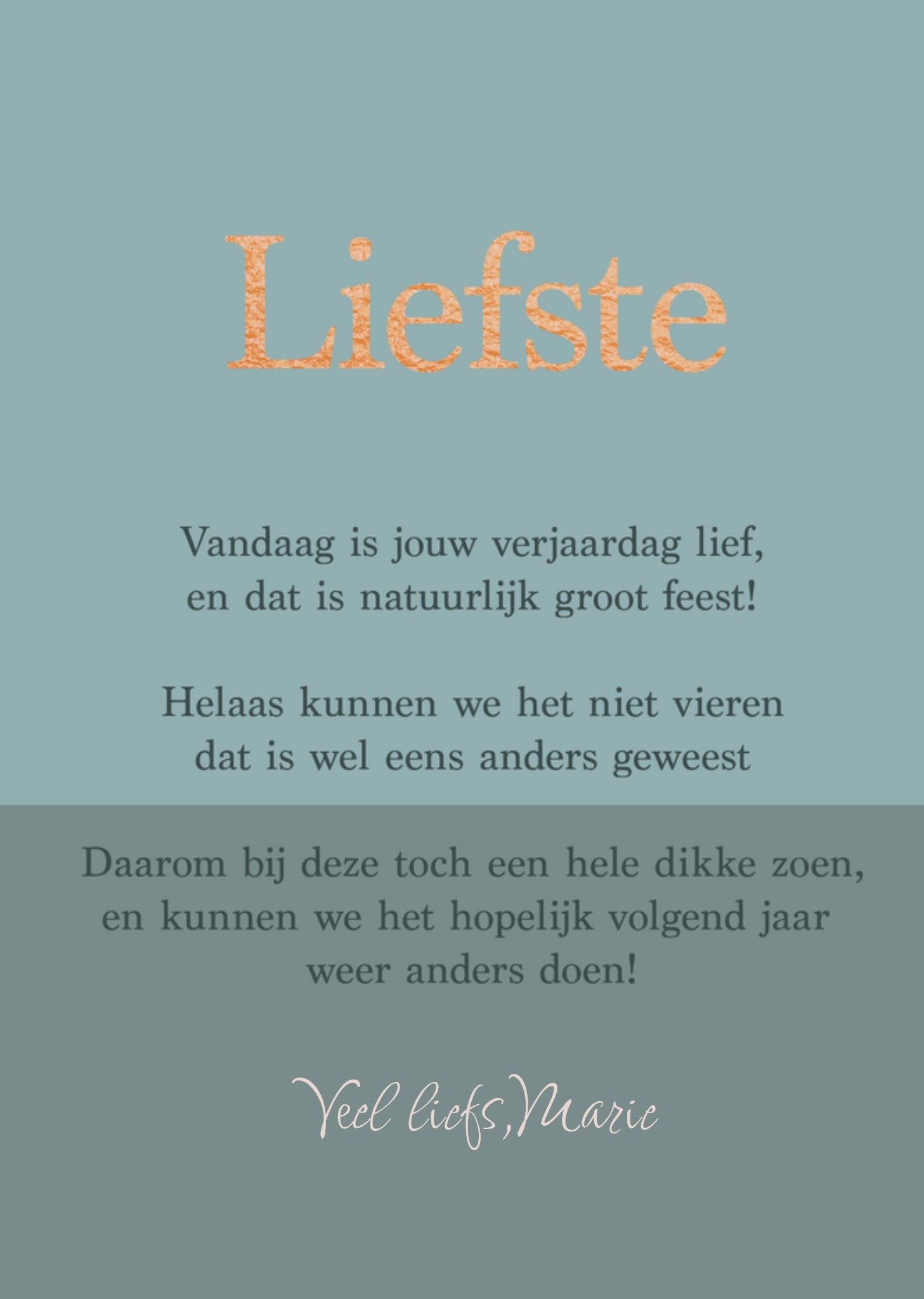 Greetz Verjaardagskaart Wederhelft Naam Standard Card