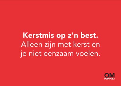 Omdenken | Kerstkaart | Eenzaam