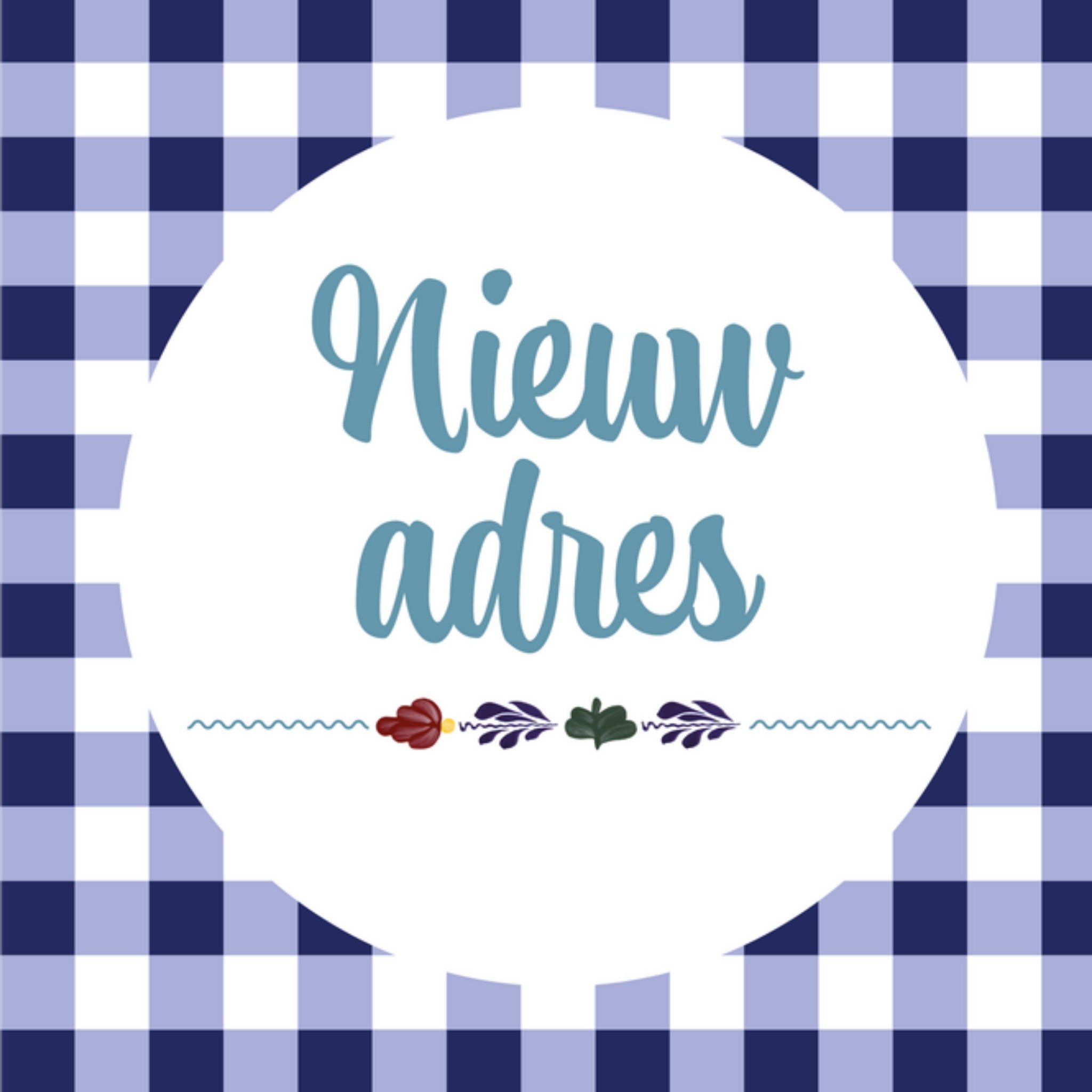 Nieuwe woning kaart Nieuw adres Vierkante Kaart Boerenbont