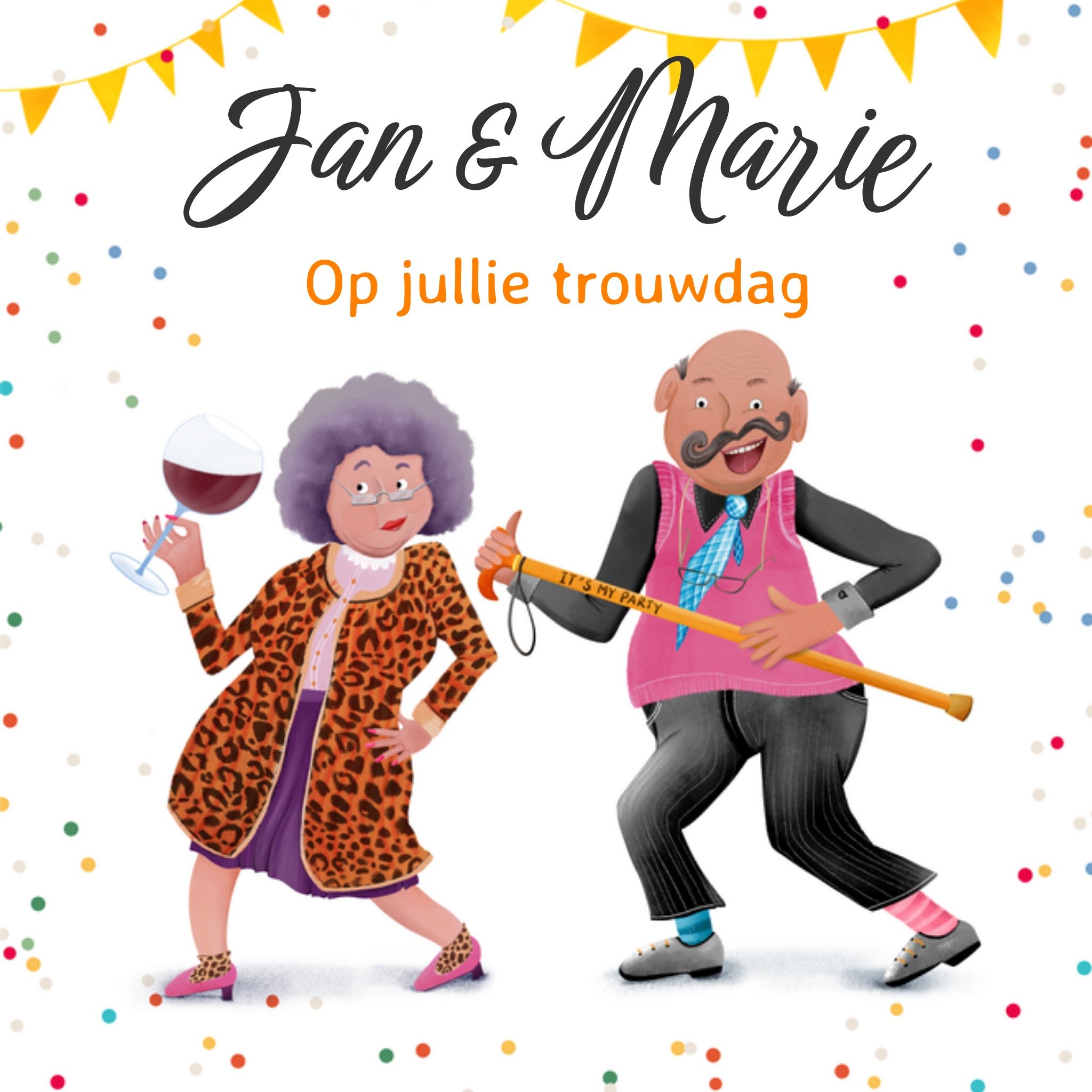 Patricia Hooning Huwelijkskaart Dansen Vierkante Kaart Fishuals