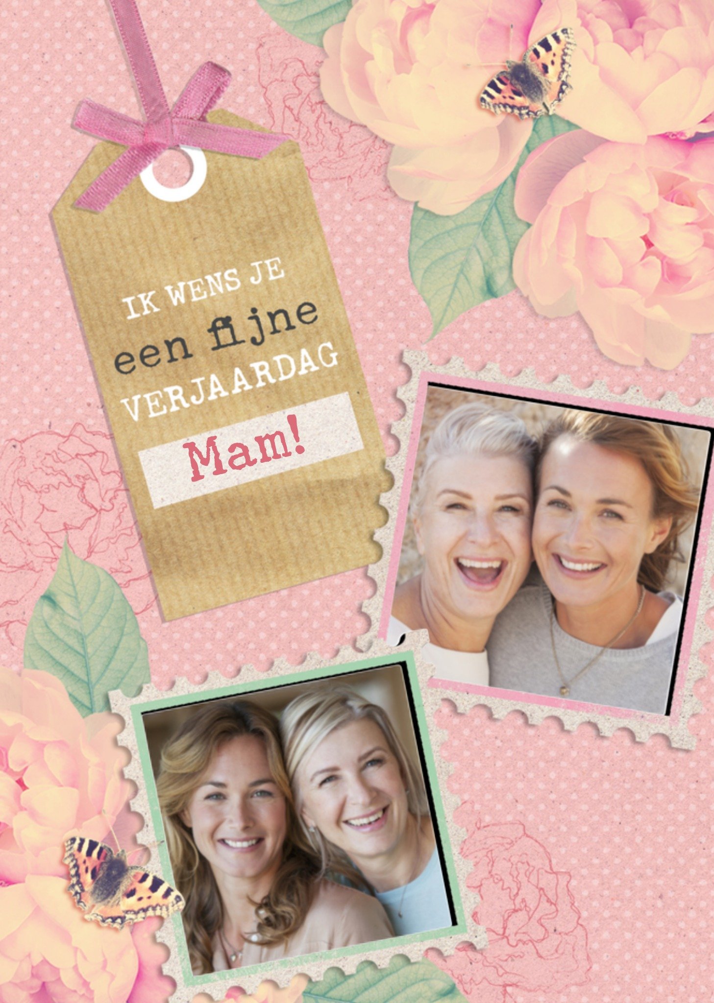 Verjaardagskaart fotokaart floral Kaart Greetz