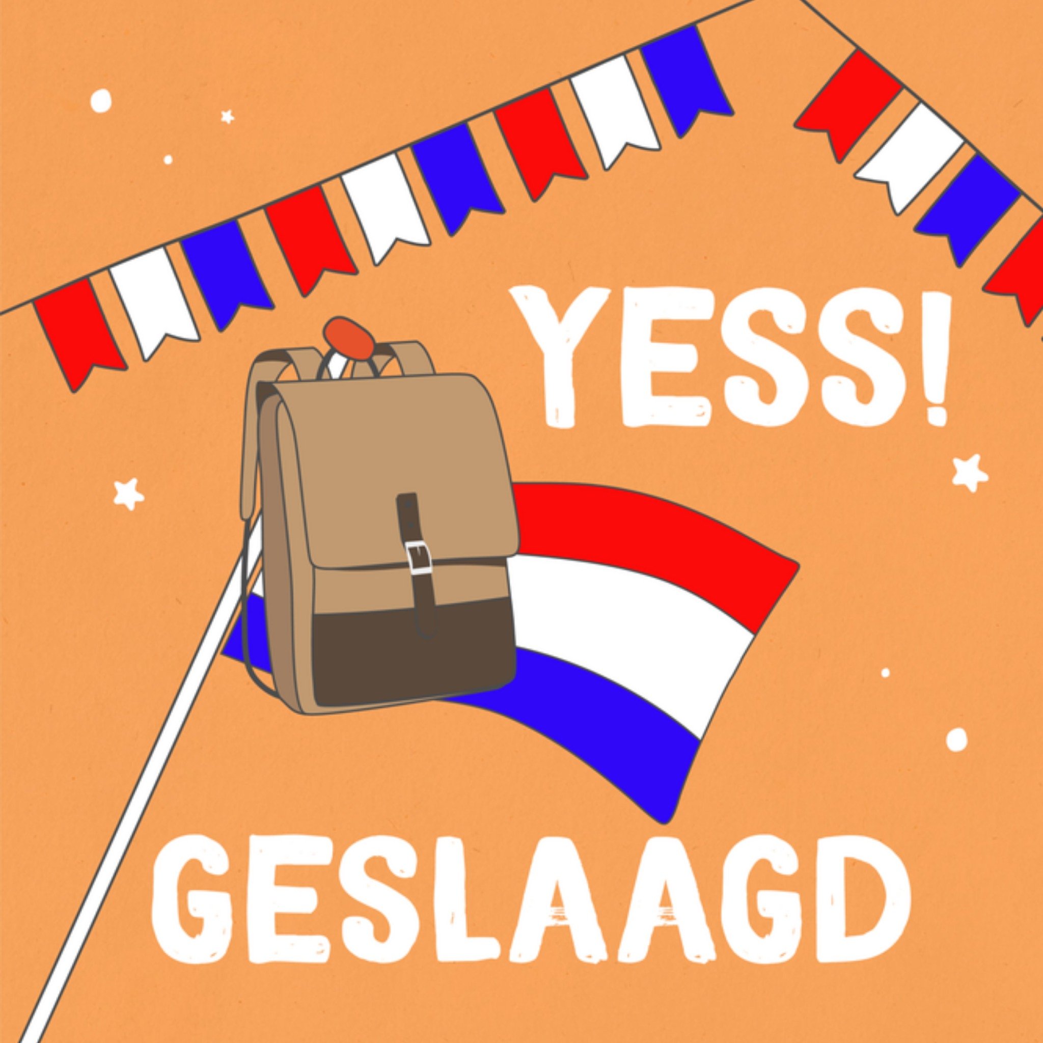 Greetz Examen Uitnodiging Oranje Vierkant