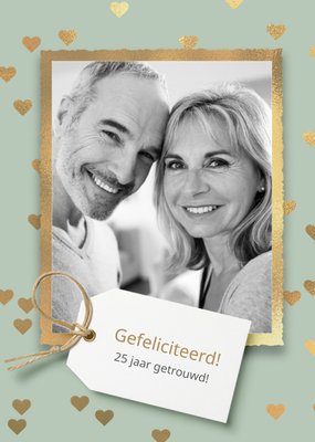 Gouden Hartjes Foto Upload 25e Huwelijksjubileum Kaart
