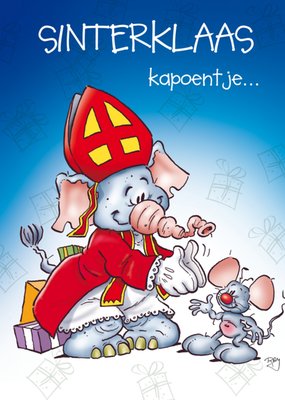 Sinterklaas Kapoentje Geïllustreerde Olifant En Muis Kaart