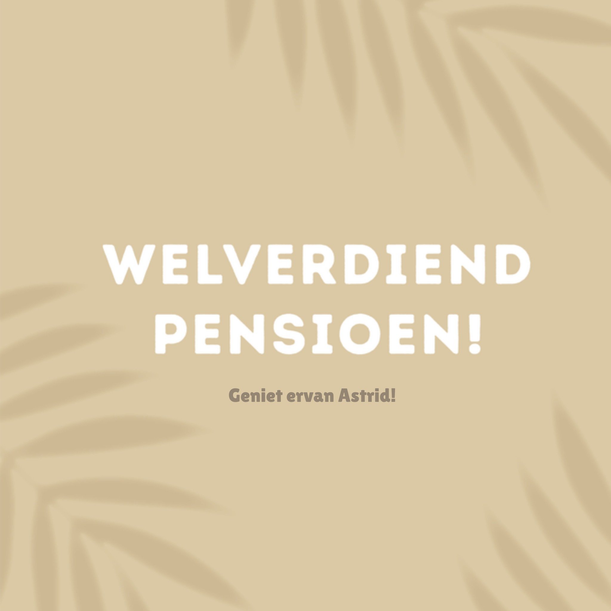 Greetz Pensioen kaart met naam Vierkant