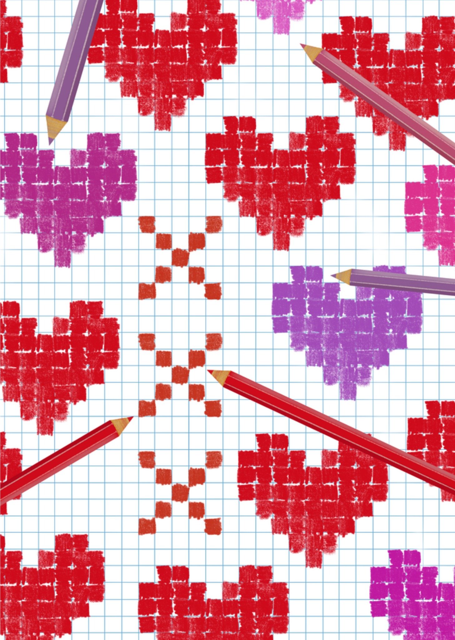 Patricia Hooning Valentijnskaart Hartjes Tekening Kaart Fishuals