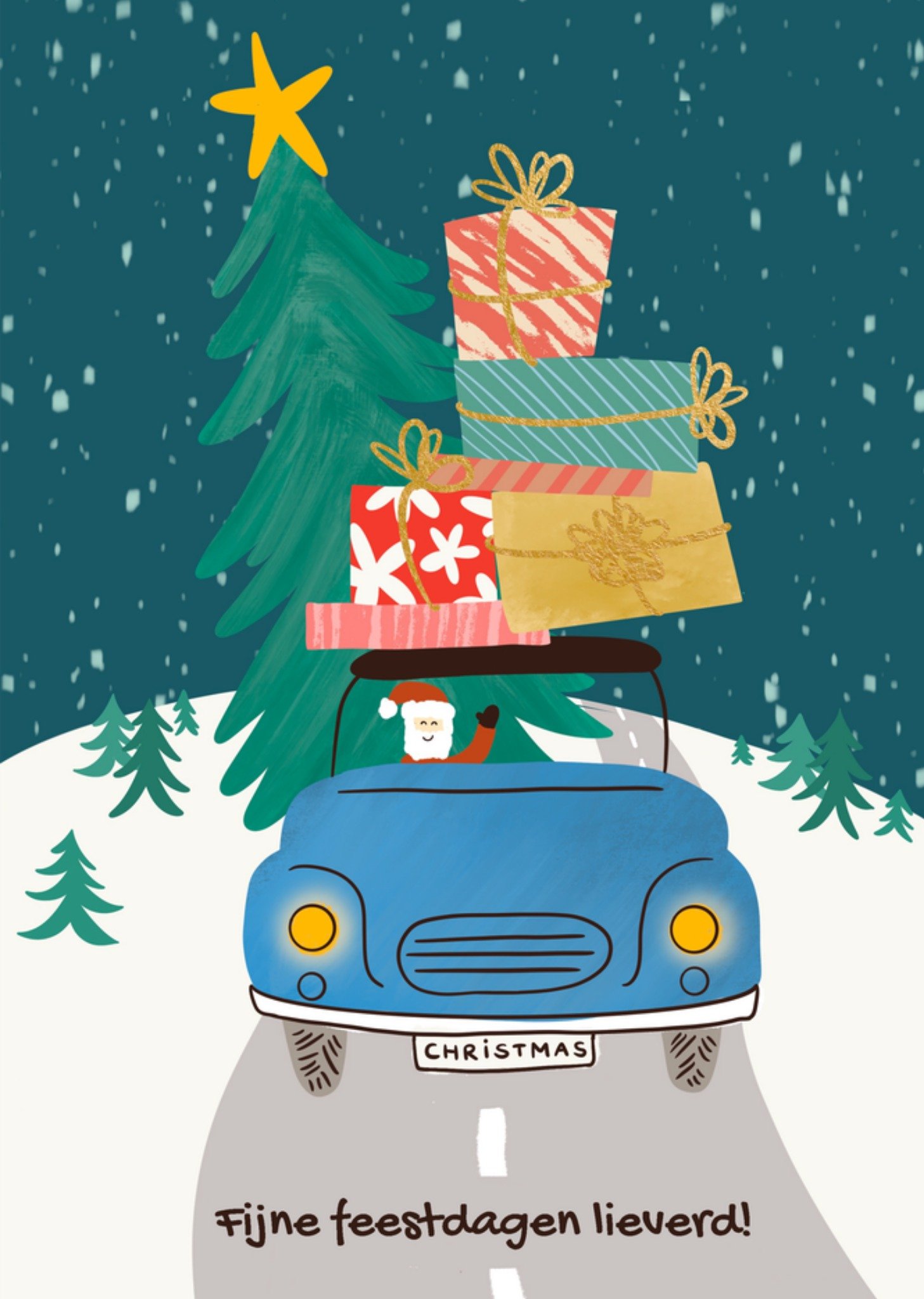 Greetz Kerstkaart Cadeaus Fijne feestdagen lieverd Standard Card