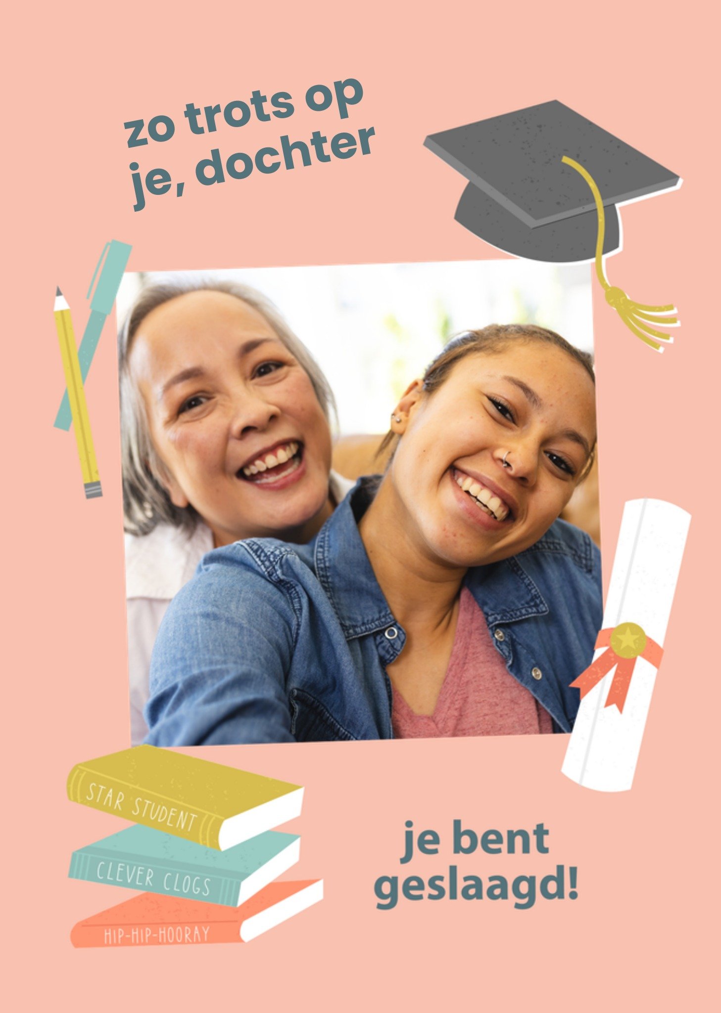 Geslaagdkaart Zo trots op je dochter je bent geslaagd Kaart Greetz
