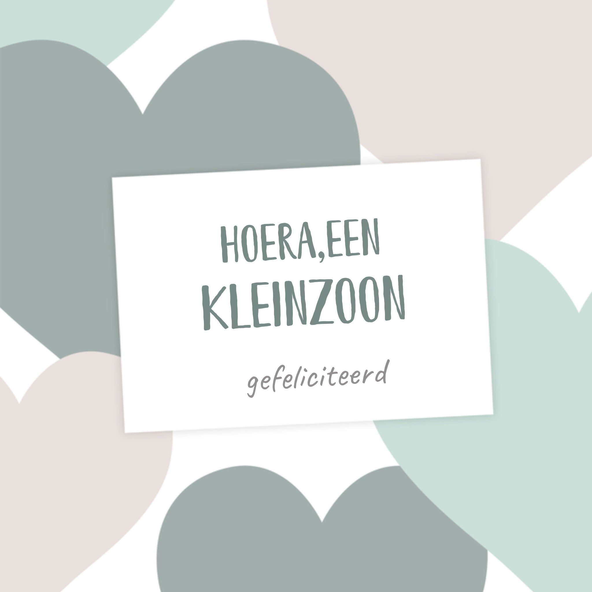 Greetz Geboortekaart hartjes Vierkant