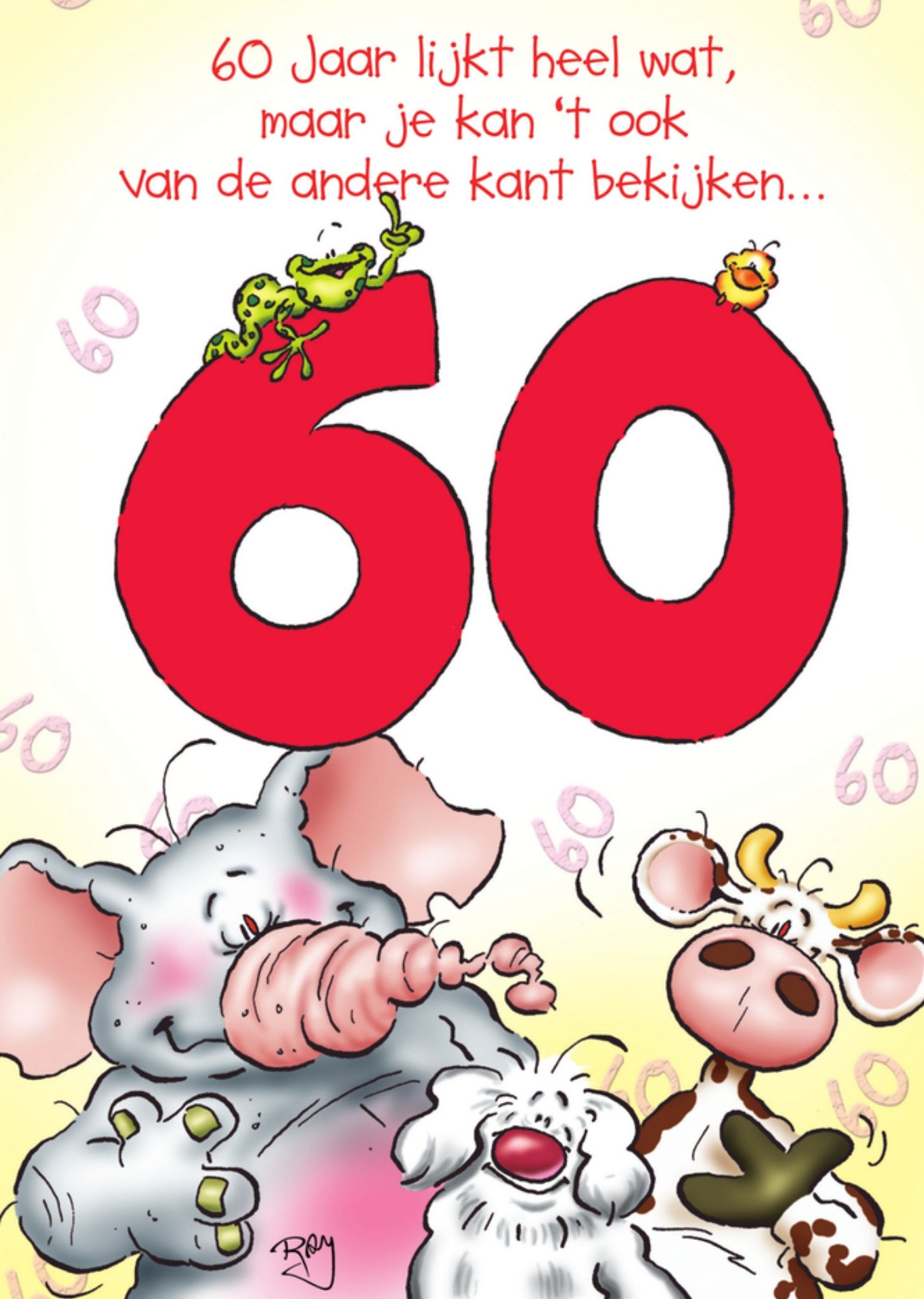 Verjaardagskaart 60 jaar Doodles