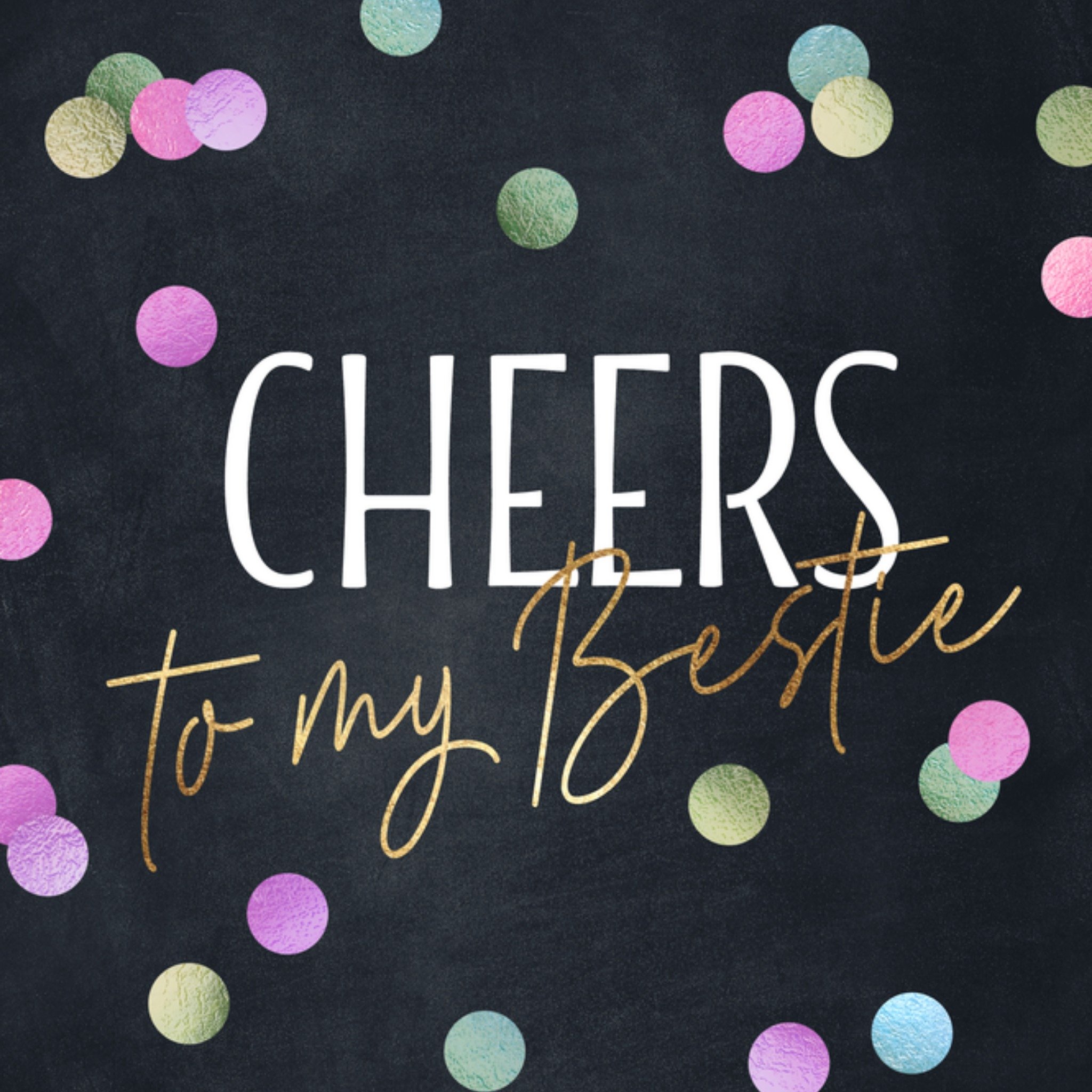Verjaardagskaart Confetti Cheers to my bestie Vierkante Kaart Luckz