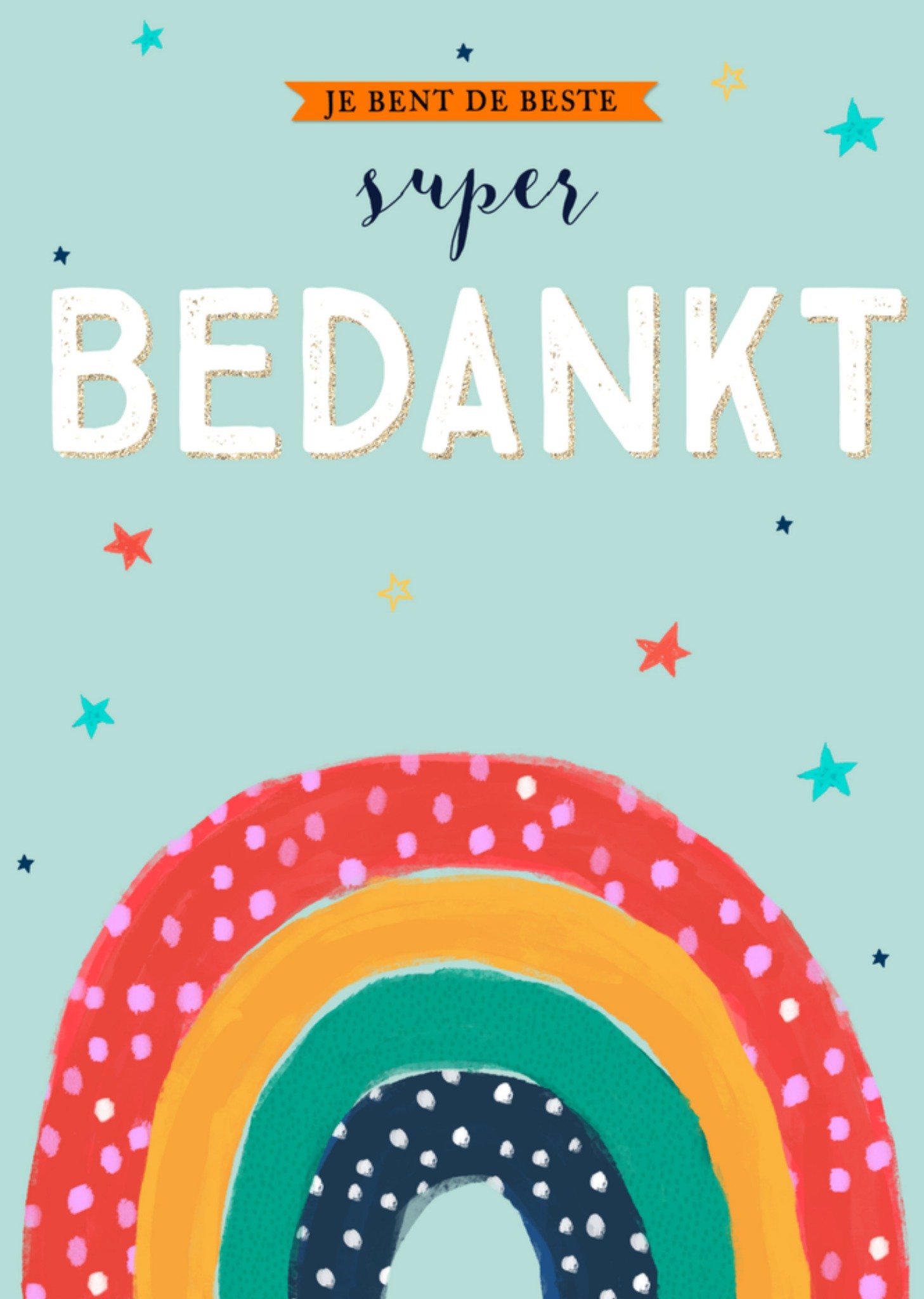 Greetz Bedankt Neutraal Regenboog Standard Card