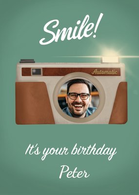 Smile Geïllustreerde Camera Foto Upload Verjaardag Kaart