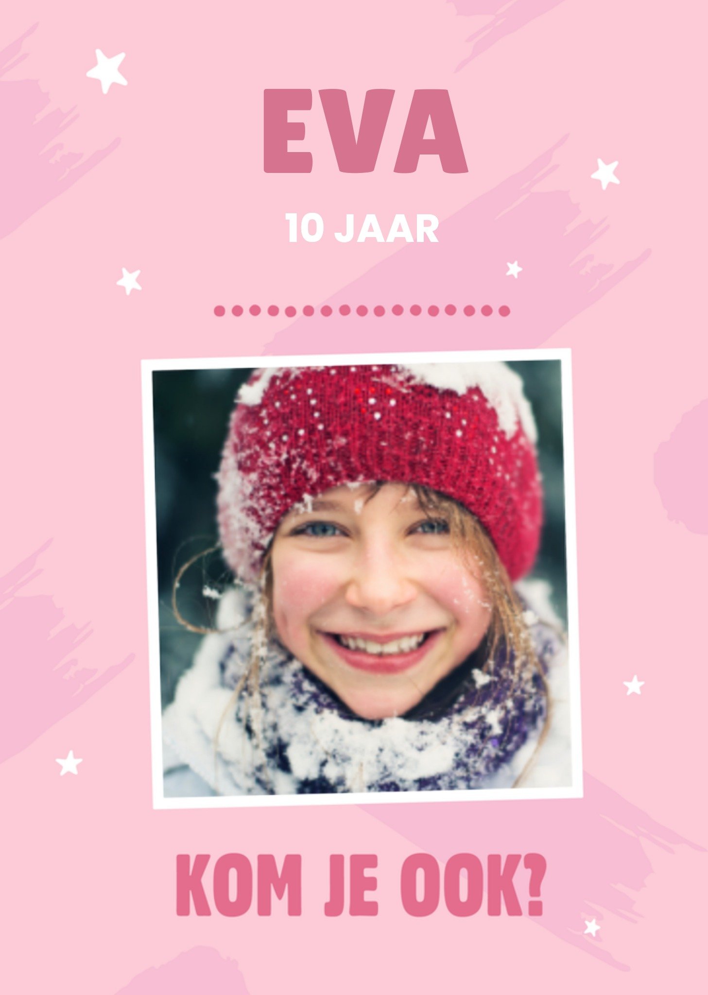 Kinderfeest Roze Kaart Greetz
