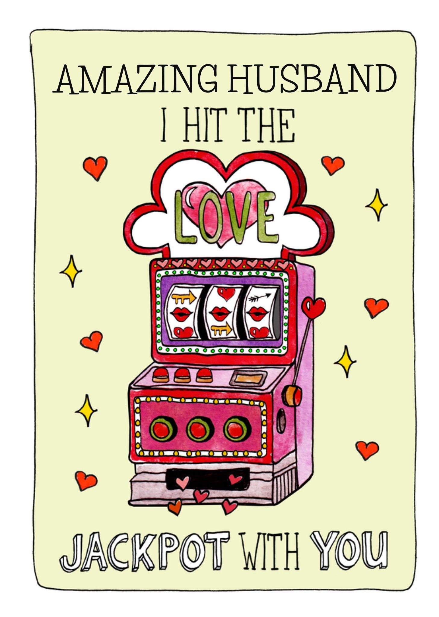 Sandysign Valentijnskaart I hit the love jackpot with you Kaart Greetz