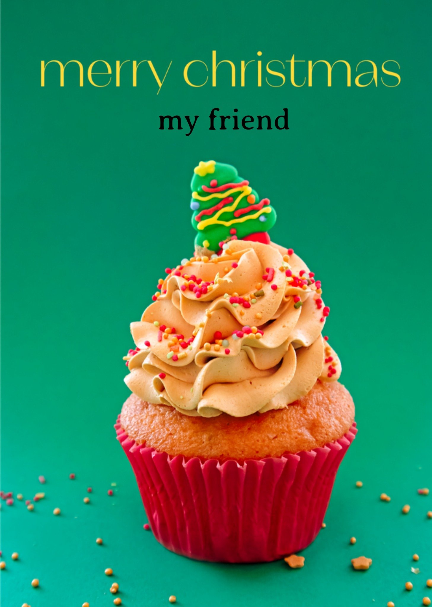 Kerstkaart Cupcake Aanpasbare tekst Photoflash