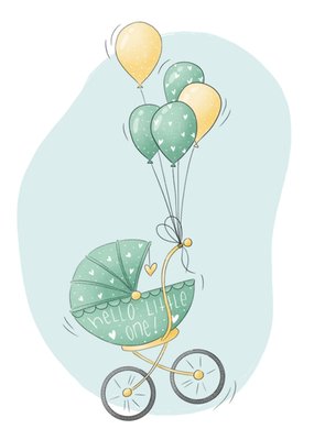Studio Fred Illustraties | Geboortekaart | Hello Little One | Ballonnen