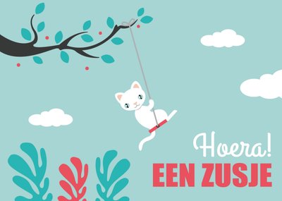 Paperclip | Geboortekaart | zusje | Katje