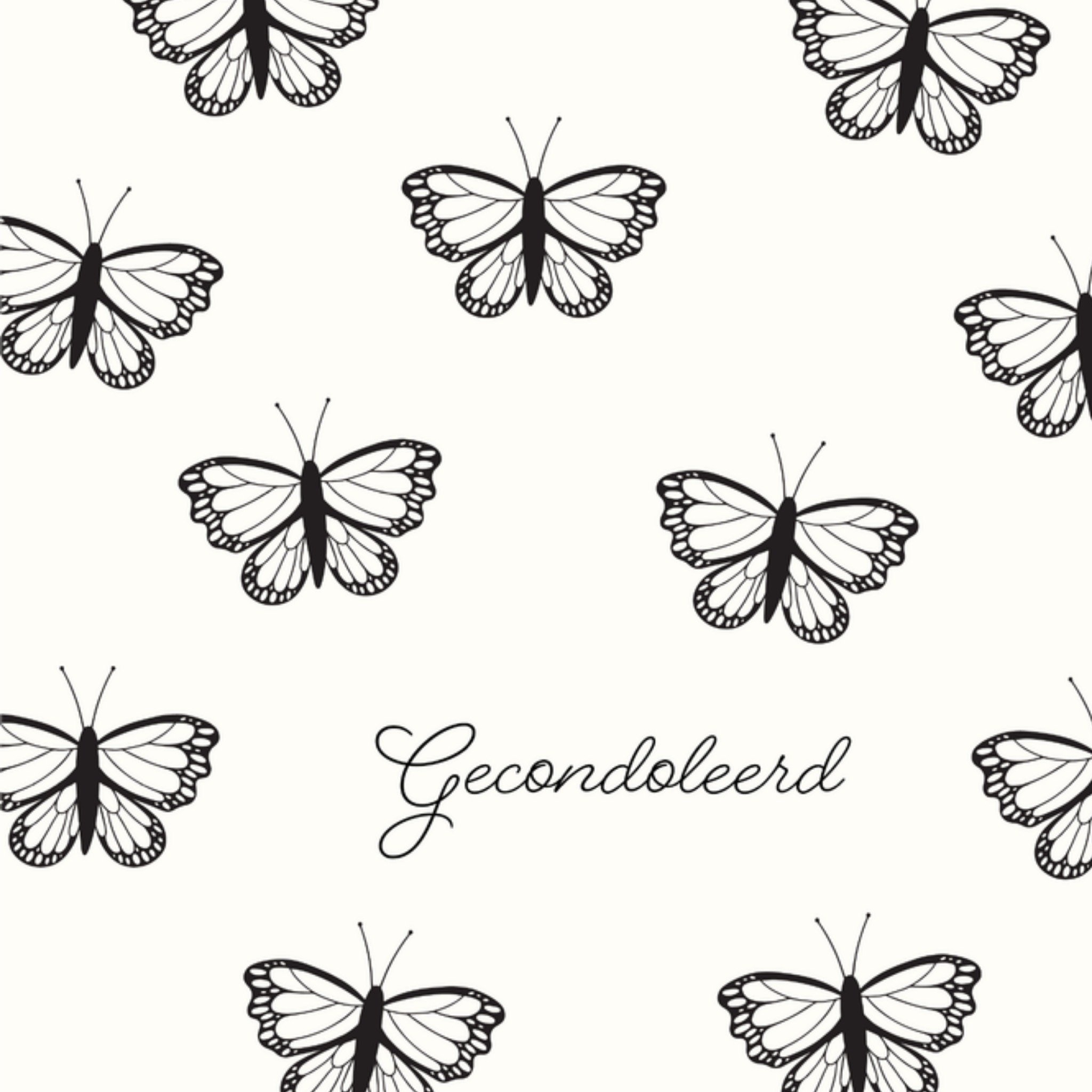 Greetz Condoleance Vlinders Vierkant