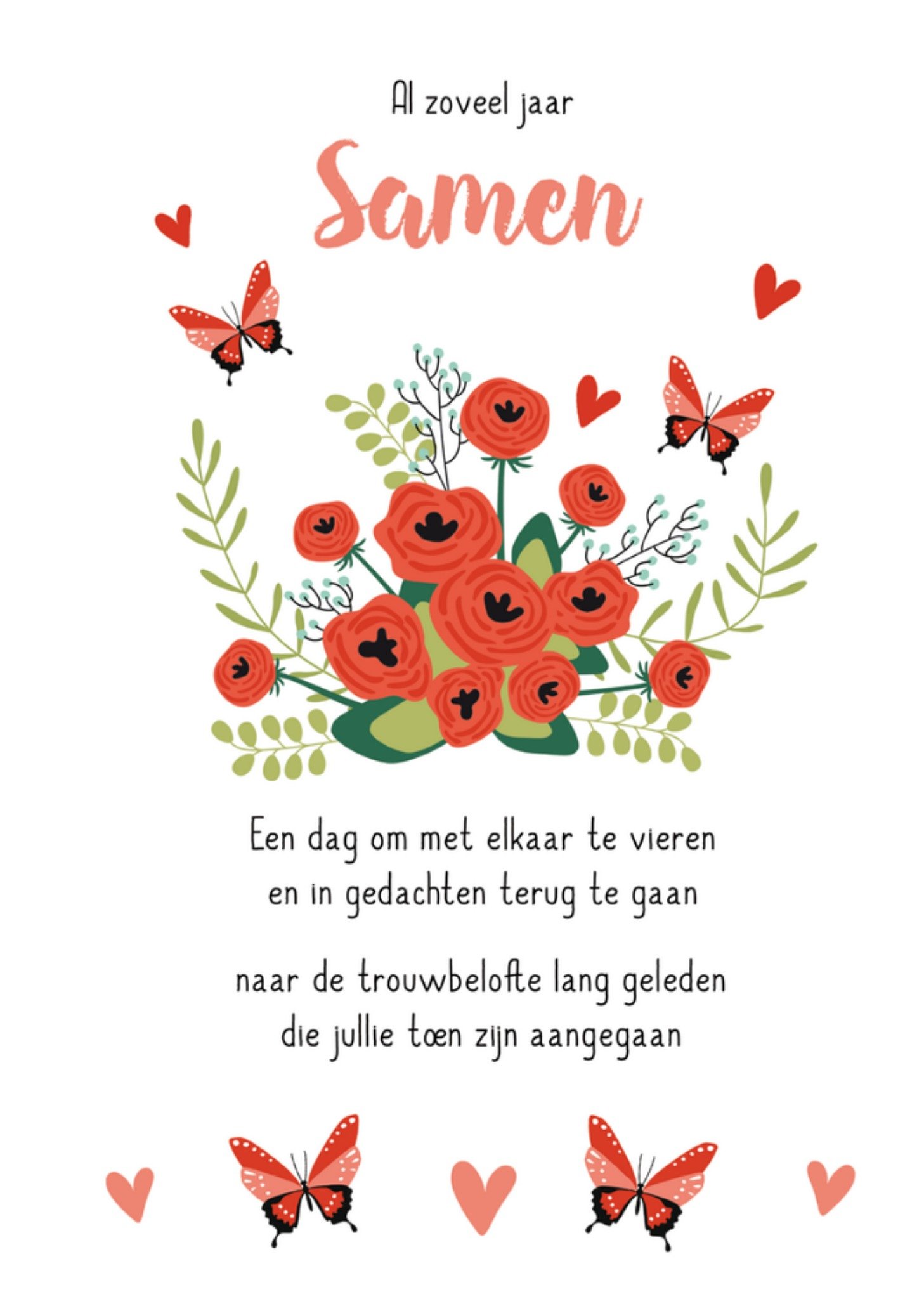 Paperclip Huwelijksjubileum Gedicht Bloemen Standard Card