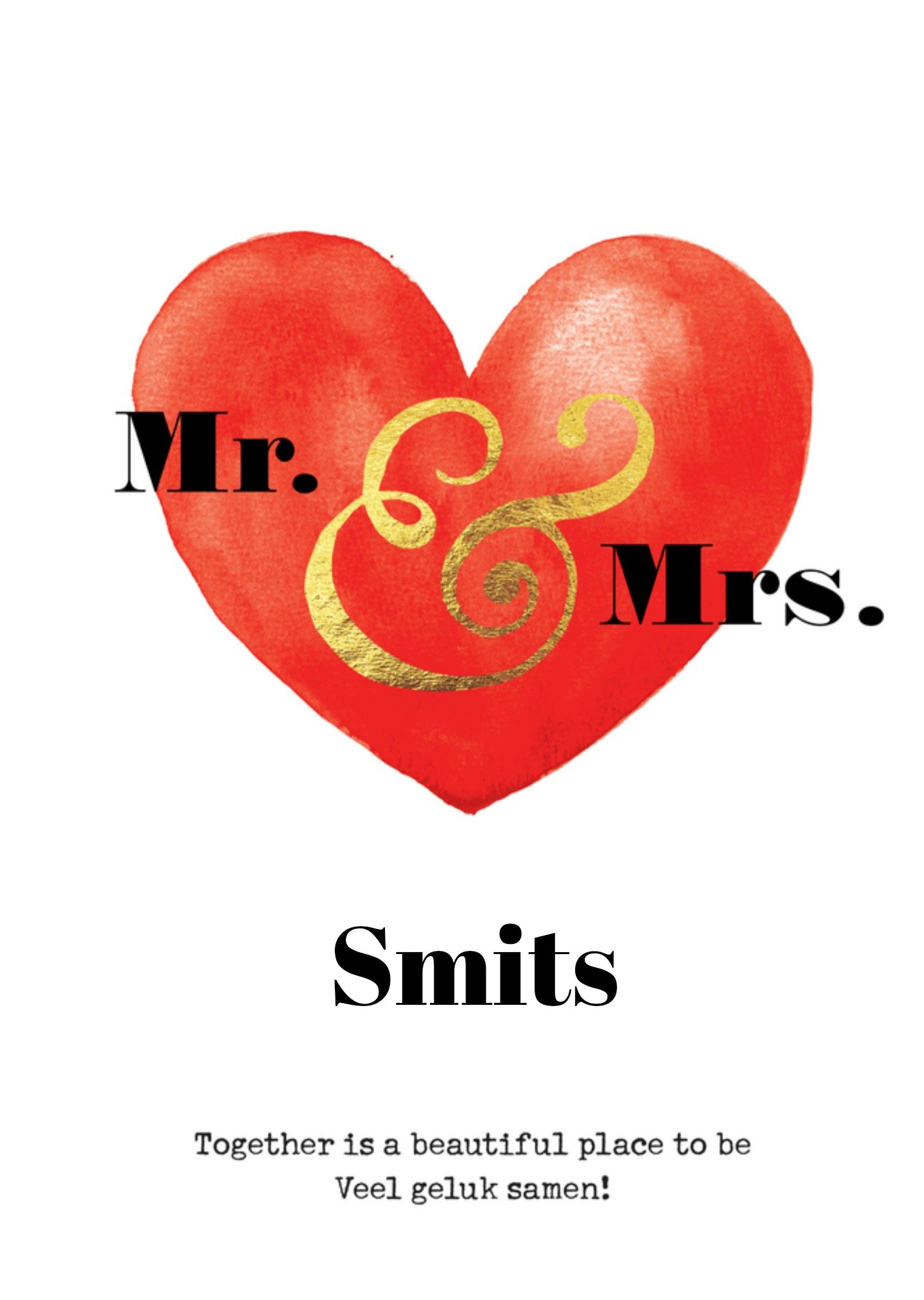 Huwelijkskaart Mr Mrs Bright Spot