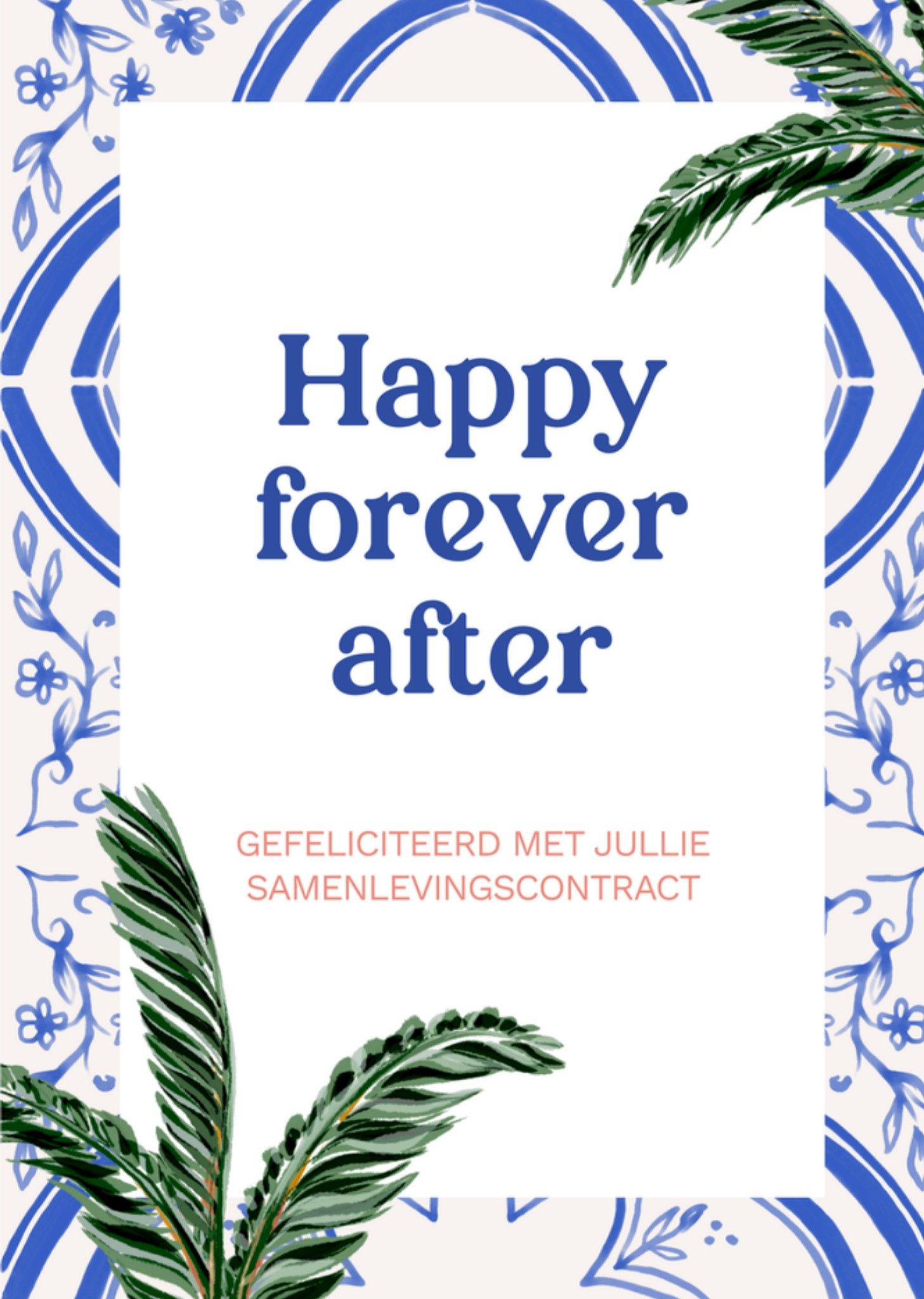 Huwelijkskaart Samenlevingscontract Happy forever after Kaart Greetz