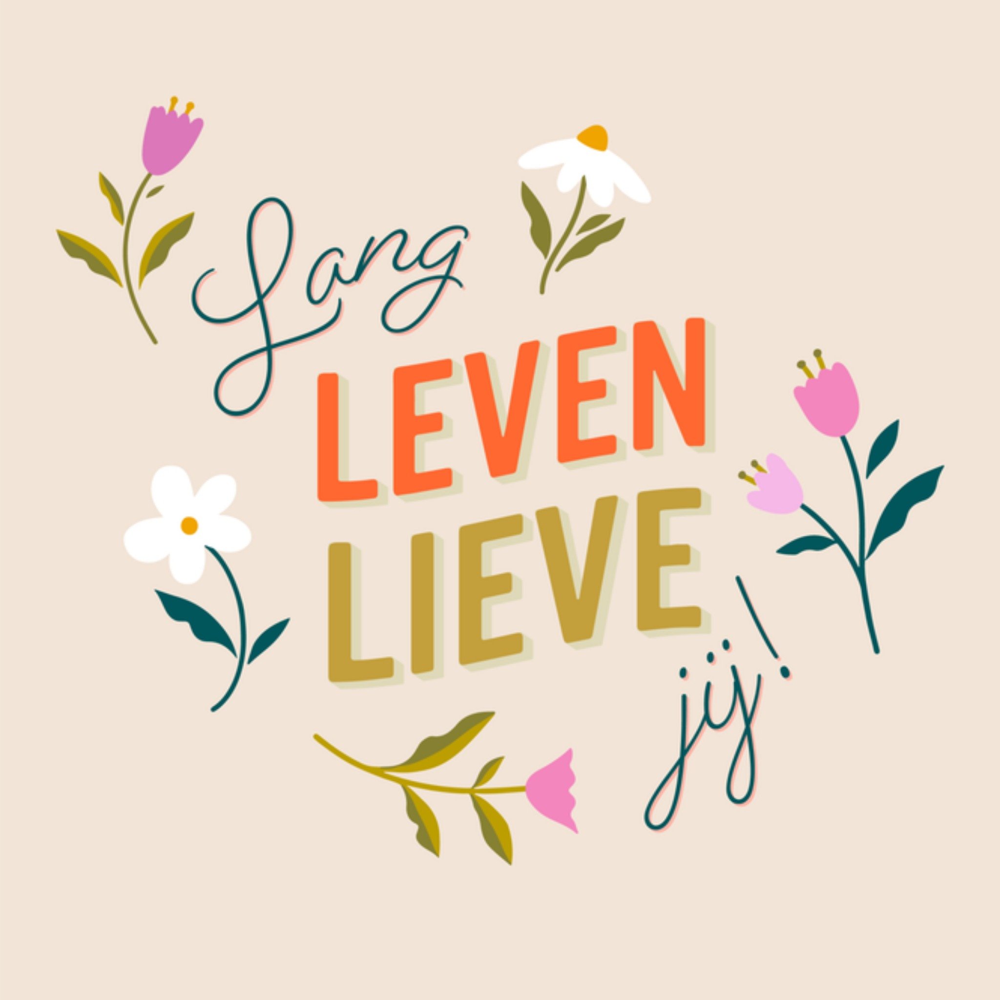 Greetz Verjaardagskaart Lang leven lieve jij! Vierkant