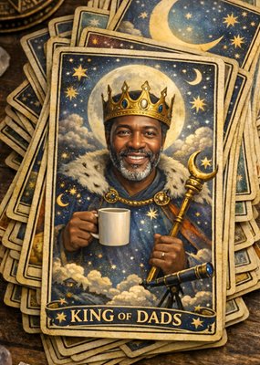 Koning Van De Papa's Tarot Illustratie Papa Vaderdag Kaart