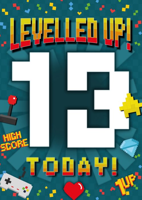 Greetz | Verjaardagskaart | levelled up! 13 today!