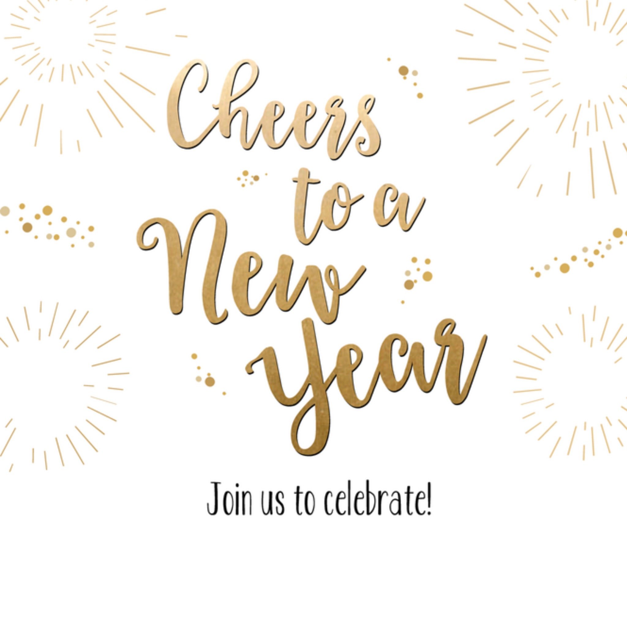 Greetz Uitnodiging nieuwjaarsfeest met tekst Vierkant