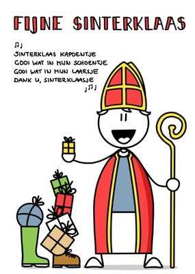 Geïllustreerde Sint Met Cadeaus Sinterklaas Kaart