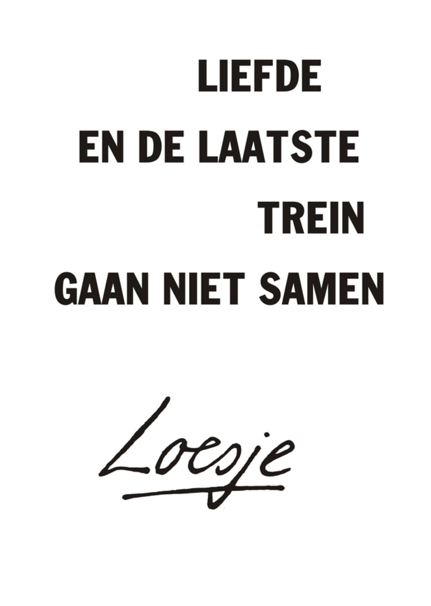 Loesje | Valentijnskaart | tekst | trein | Standard Card