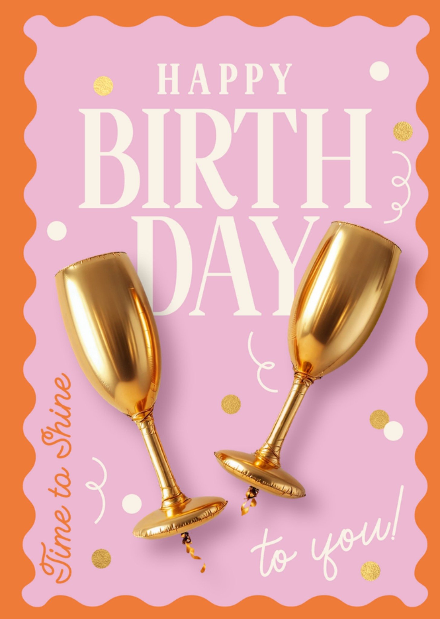 Verjaardagskaart vrouw champagne ballonnen Kaart Luckz