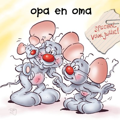 Doodles | Geboortekaart | opa en oma