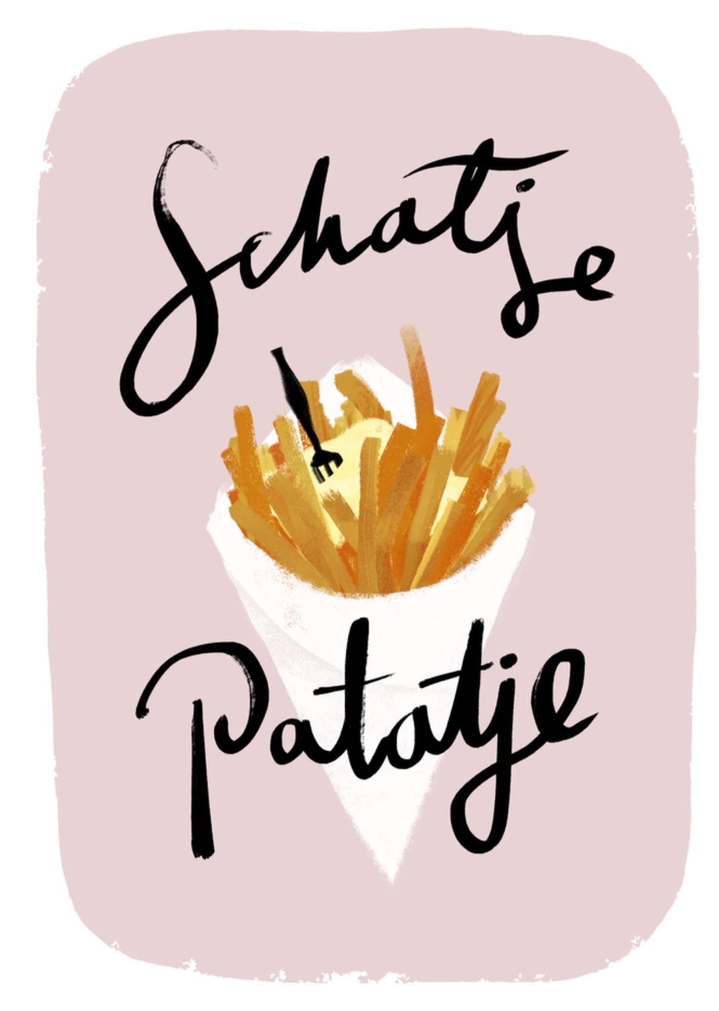Valentijnskaart schatje patatje Kaart Greetz