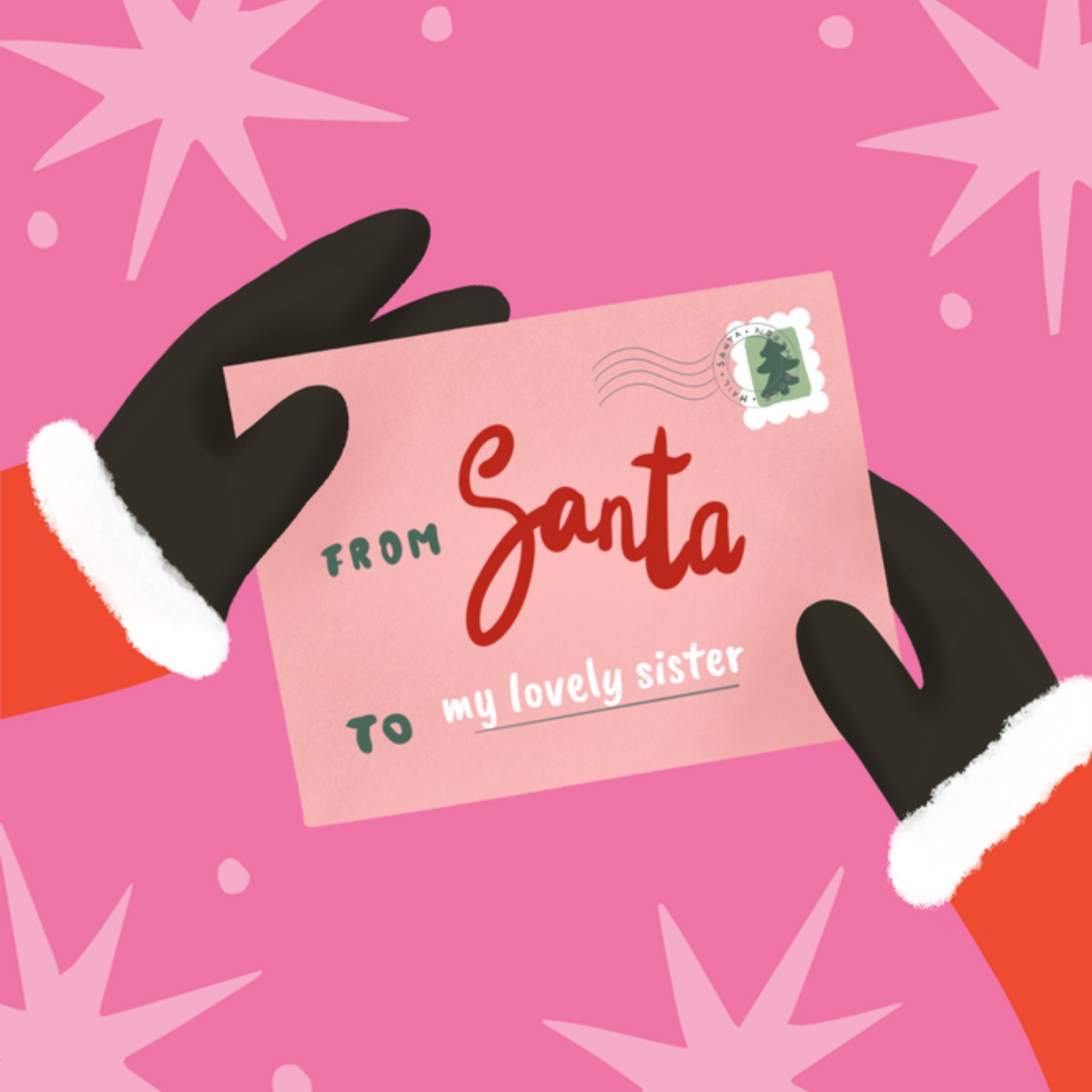 Greetz Kerstkaart To my lovely sister Envelop Vierkant