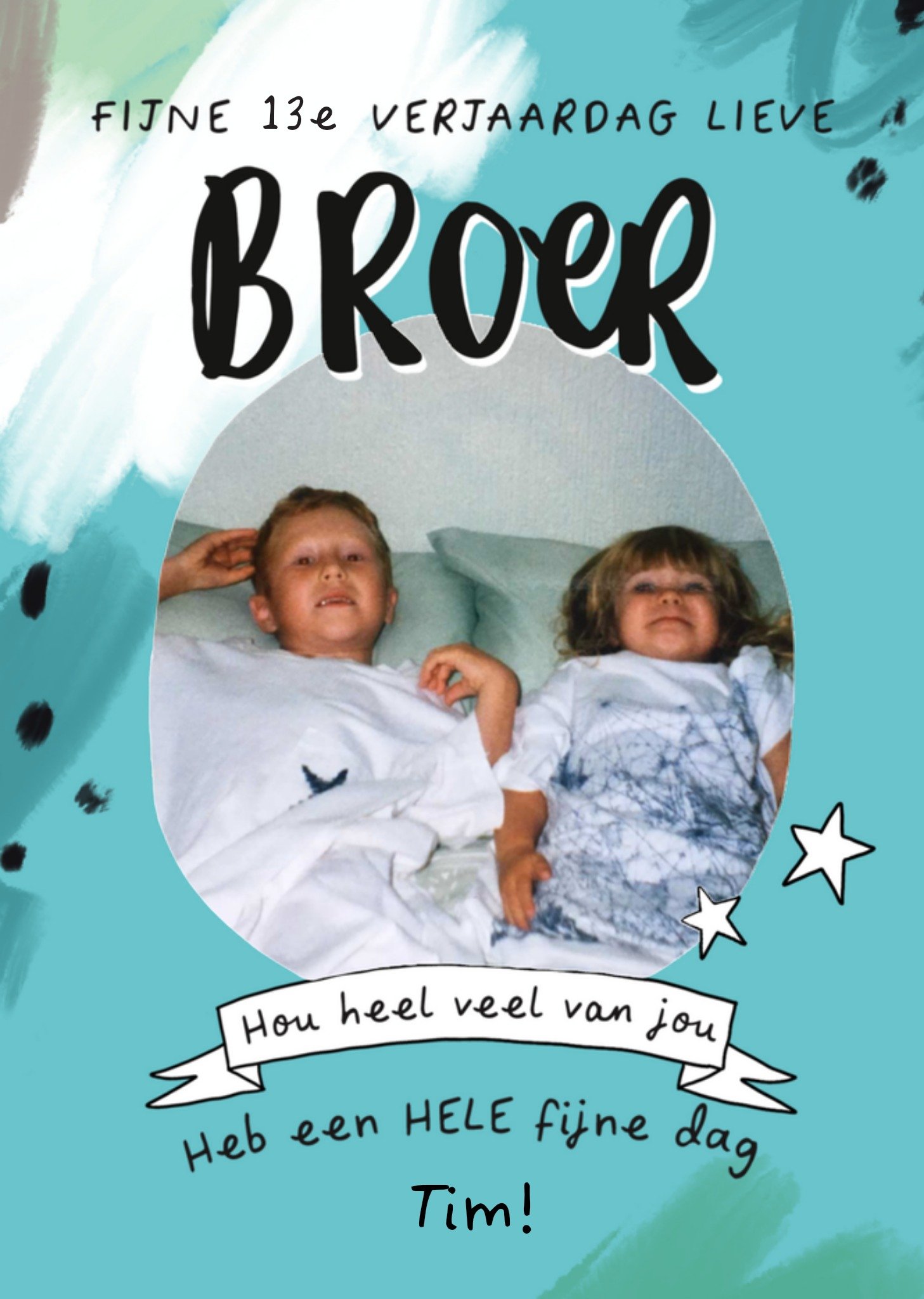 Verjaardagskaart foto broer Kaart Pigment
