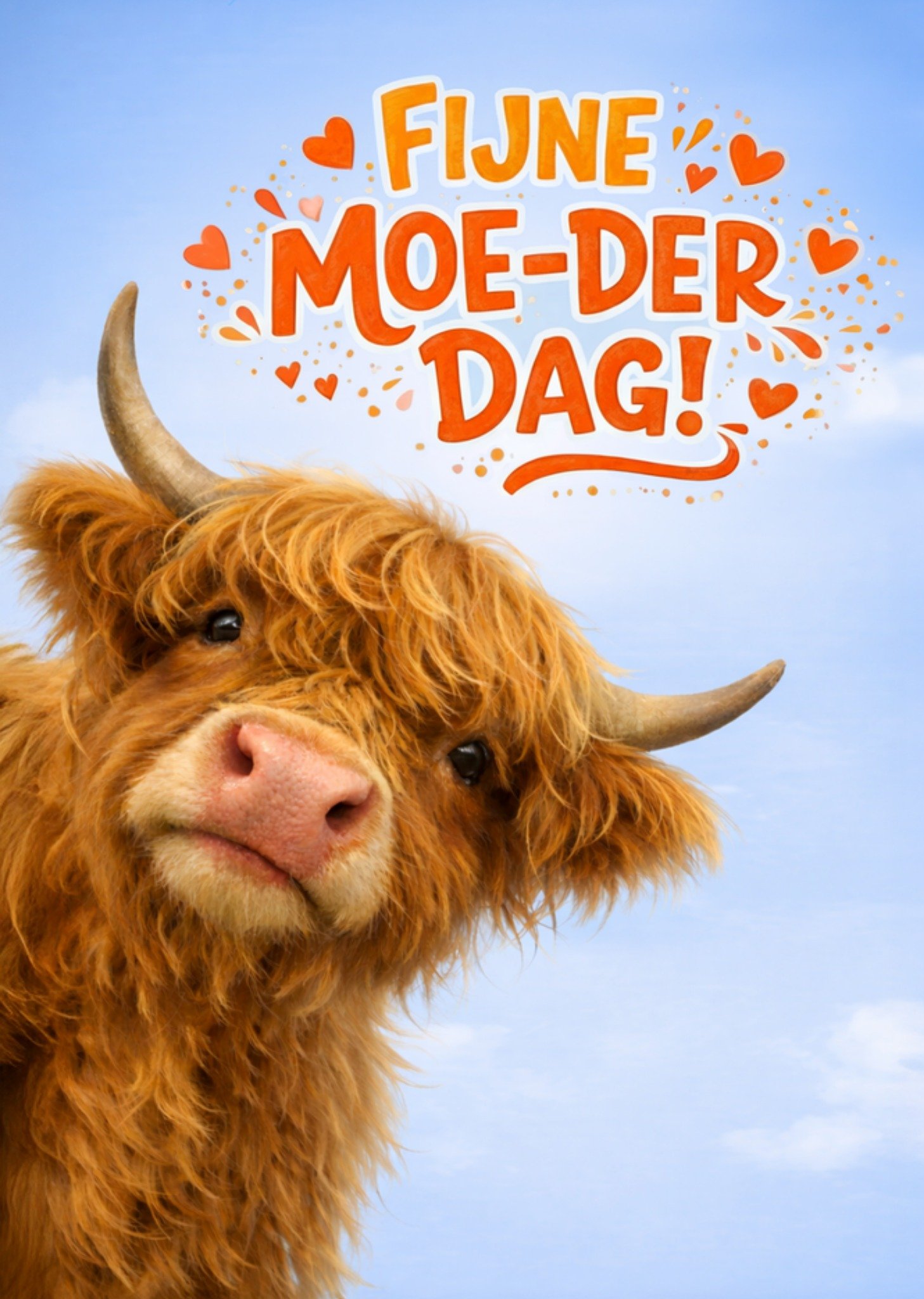 Moederdagkaart Fijne Moe-der Dag Grappige Schotse Hooglander Greetz