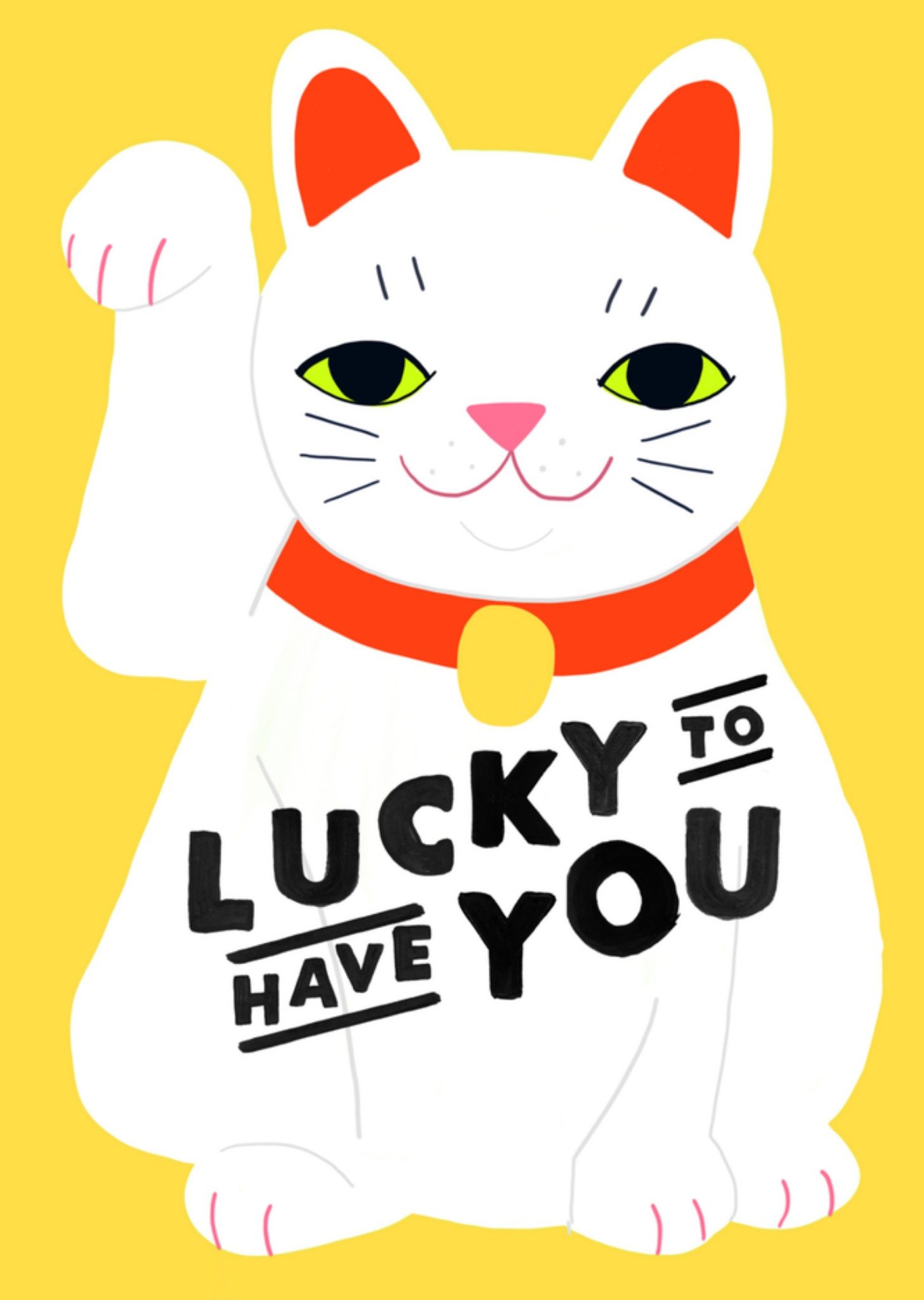 Verjaardagskaart gelukskat Kaart Jolly Awesome